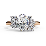 oval cluster lab-grown diamond engagement ring